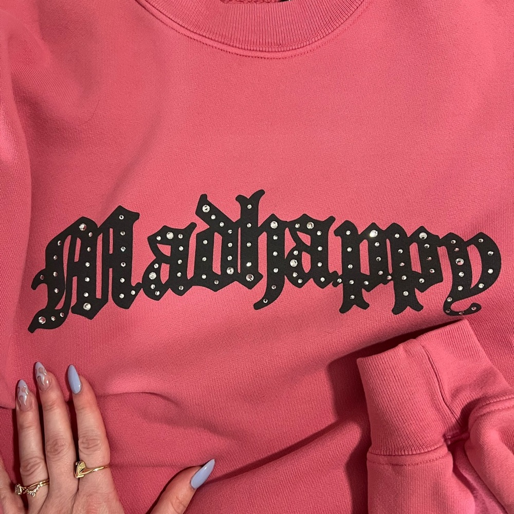 MADHAPPY BIJOU RHINESTONE CREWNECK